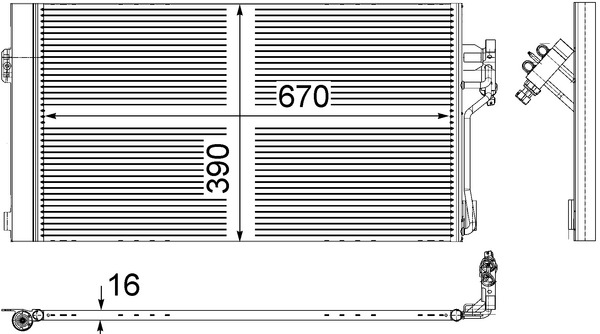 Конденсатор, кондиционер   AC 761 000S   MAHLE