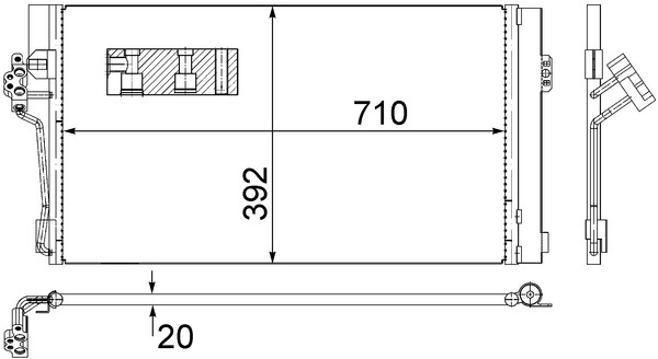 Конденсатор, кондиционер   AC 762 000S   MAHLE