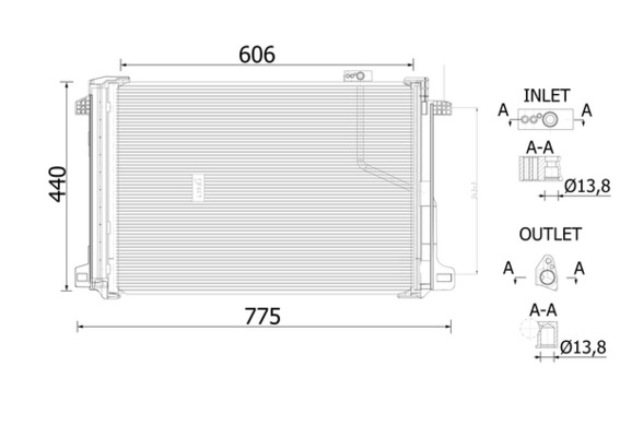 Конденсатор, система кондиціонування повітря   AC 786 000S   MAHLE