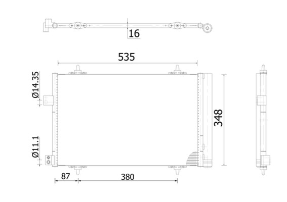 Конденсатор, система кондиціонування повітря   AC 938 000S   MAHLE