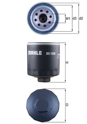 Оливний фільтр   OC 1539   MAHLE