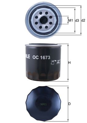 Масляный фильтр   OC 1673   MAHLE