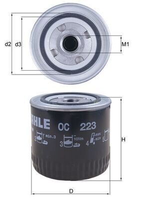 Масляный фильтр   OC 223   MAHLE