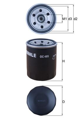 Оливний фільтр   OC 495   MAHLE