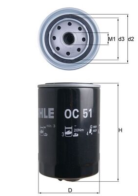 Оливний фільтр   OC 51   MAHLE