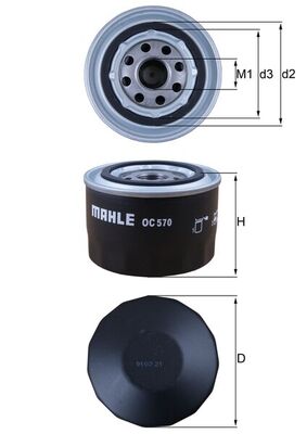 Оливний фільтр   OC 570   MAHLE