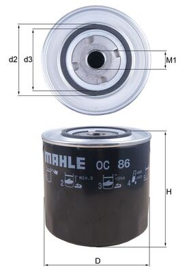 Оливний фільтр   OC 86   MAHLE