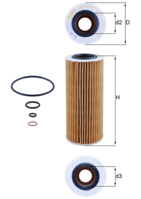 Оливний фільтр   OX 177/3D   MAHLE