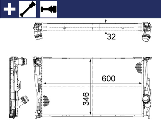 Радиатор, охлаждение двигателя   CR 1083 000S   MAHLE