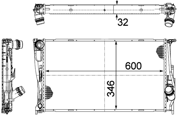 Радиатор, охлаждение двигателя   CR 1086 000P   MAHLE