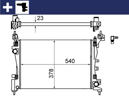 Радіатор, система охолодження двигуна   CR 1121 000S   MAHLE