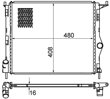 Радиатор, охлаждение двигателя   CR 1765 000S   MAHLE