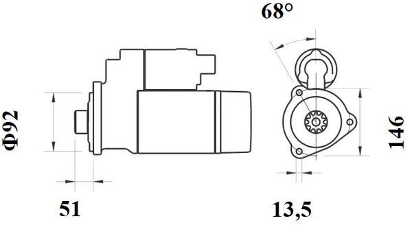 Стартер   MS 761   MAHLE