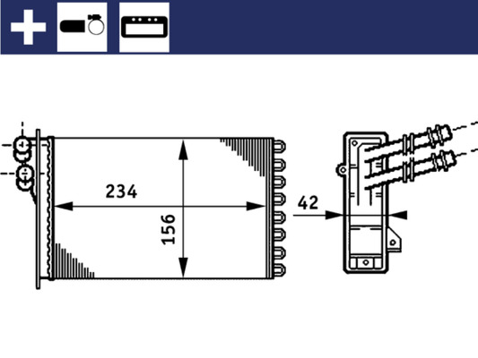 Теплообменник, отопление салона   AH 72 000S   MAHLE