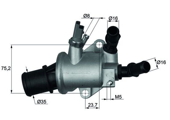 Термостат, охлаждающая жидкость   TI 143 88   MAHLE