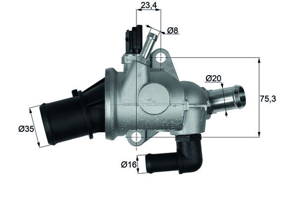 Термостат, охлаждающая жидкость   TI 174 88   MAHLE