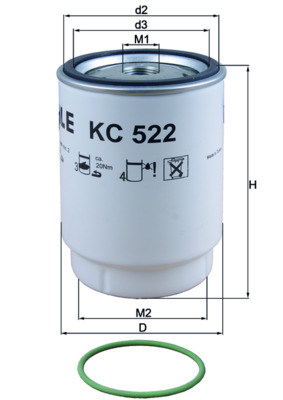 Фільтр палива   KC 522D   MAHLE