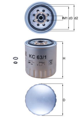 Фільтр палива   KC 63/1D   MAHLE