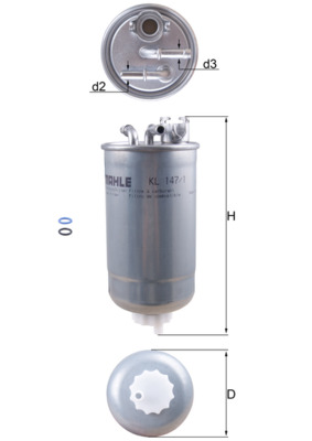 Фільтр палива   KL 147/1D   MAHLE