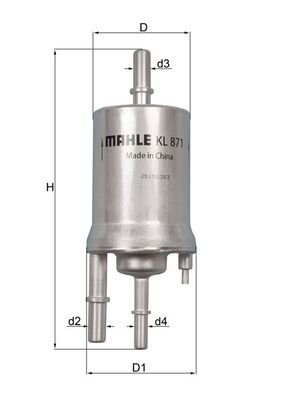 Топливный фильтр   KL 871   MAHLE