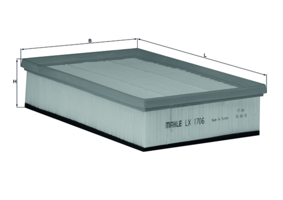 Повітряний фільтр, MAHLE LX 1706 Повітряний фільтр, MAHLE LX 1706