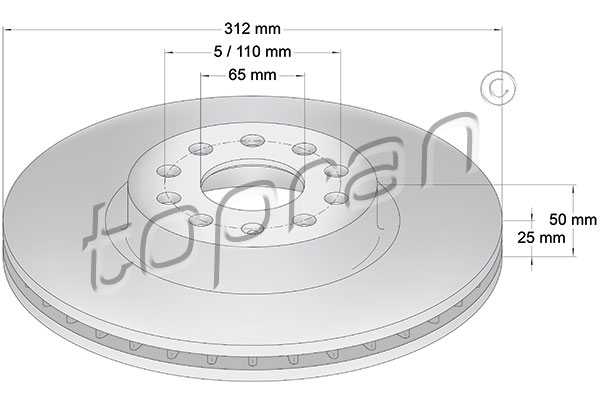 Тормозной диск   110 073   TOPRAN