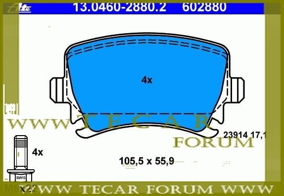Комплект гальмівних накладок, дискове гальмо, VAG 1K0 698 451 G Комплект гальмівних накладок, дискове гальмо, VAG 1K0 698 451 G