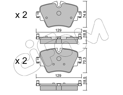 Комплект гальмівних накладок, дискове гальмо   822-1037-0   CIFAM