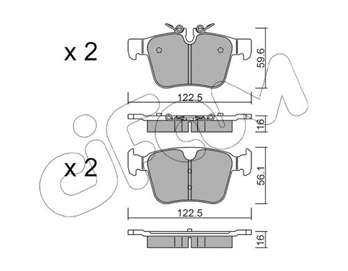 Комплект тормозных колодок, дисковый тормоз   822-1122-0   CIFAM