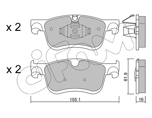 Комплект гальмівних накладок, дискове гальмо   822-1349-0   CIFAM