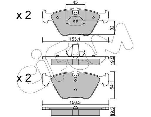 Комплект гальмівних накладок, дискове гальмо   822-207-3   CIFAM
