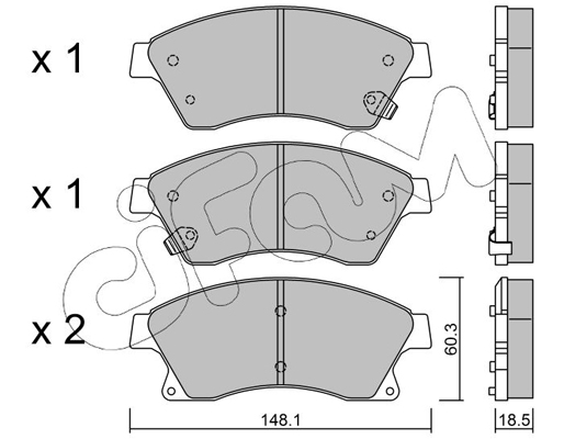 Комплект гальмівних накладок, дискове гальмо, CIFAM 822-838-0 Комплект гальмівних накладок, дискове гальмо, CIFAM 822-838-0