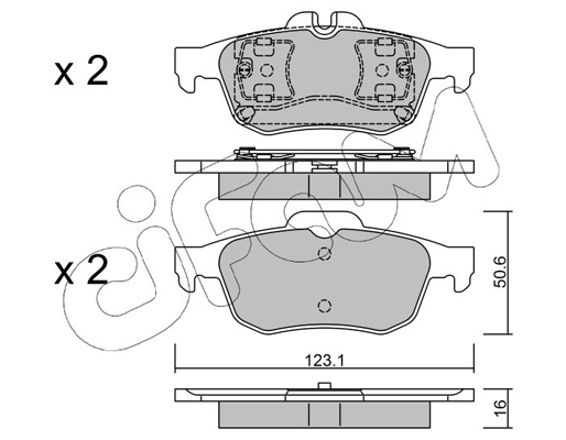 Комплект гальмівних накладок, дискове гальмо   822-974-0   CIFAM