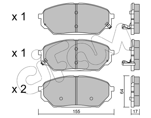 Комплект гальмівних накладок, дискове гальмо   822-999-0   CIFAM