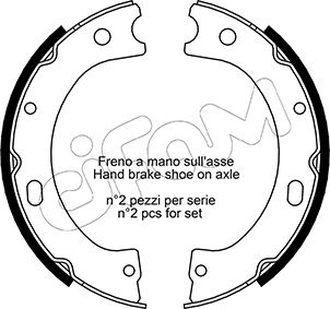 Комплект гальмівних колодок, стоянкове гальмо   153-289   CIFAM
