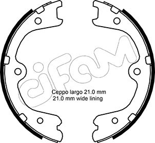 Комплект гальмівних колодок, стоянкове гальмо   153-297   CIFAM