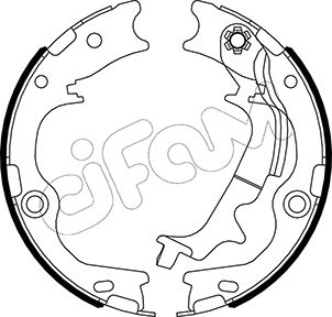 Комплект гальмівних колодок, стоянкове гальмо   153-502   CIFAM