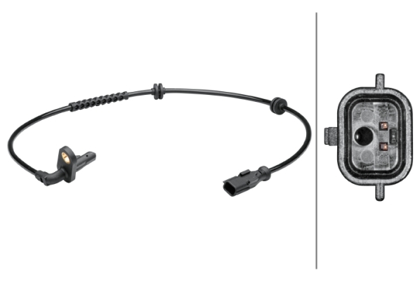 Датчик, кількість обертів колеса   6PU 012 679-161   HELLA