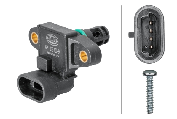 Датчик, давление во впускной трубе, HELLA 6PP 009 400-341 Датчик, давление во впускной трубе, HELLA 6PP 009 400-341