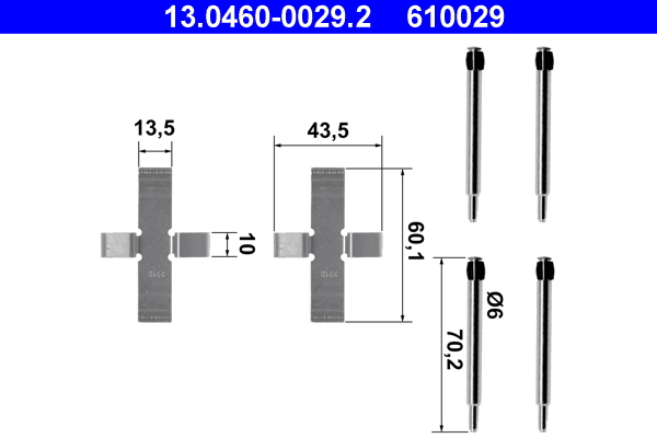 Комплектующие, колодки дискового тормоза   13.0460-0029.2   ATE