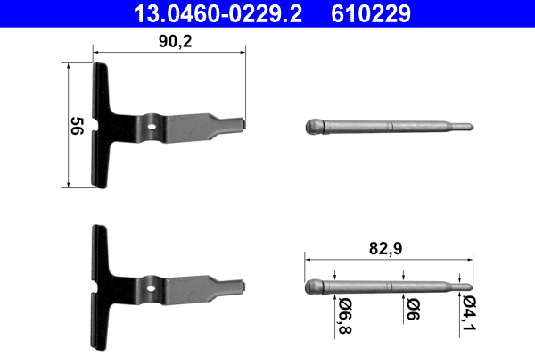 Комплектующие, колодки дискового тормоза   13.0460-0229.2   ATE