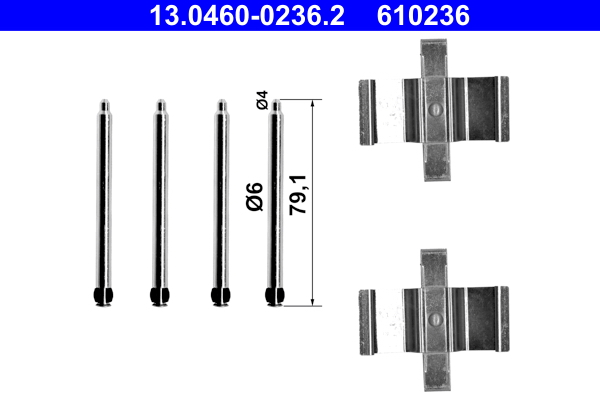 Комплектующие, колодки дискового тормоза   13.0460-0236.2   ATE