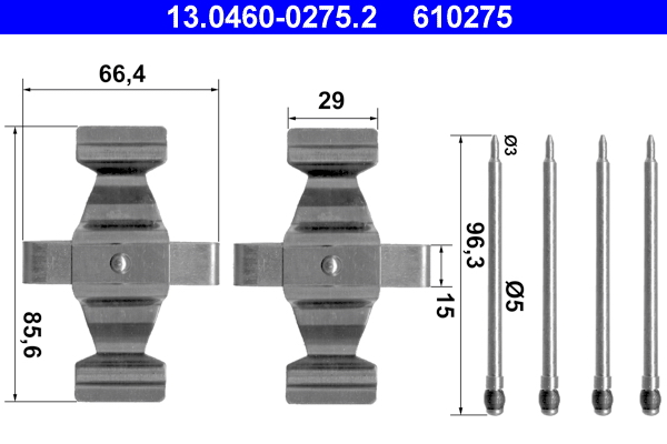 Комплектующие, колодки дискового тормоза   13.0460-0275.2   ATE