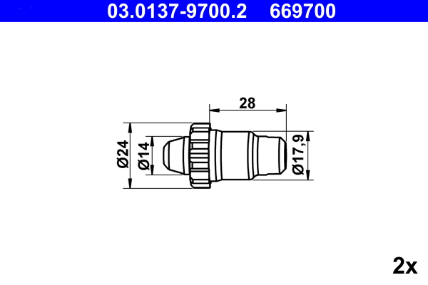 Комплект приладдя, колодка стоянкового гальма   03.0137-9700.2   ATE