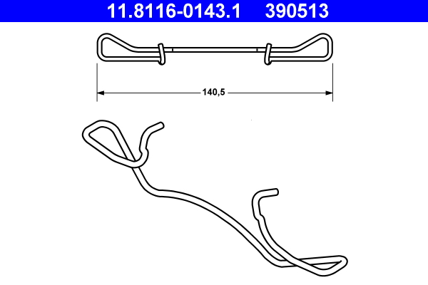 Пружина, тормозной суппорт   11.8116-0143.1   ATE