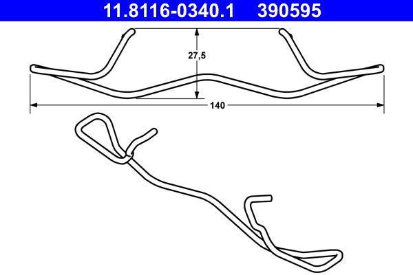 Пружина, тормозной суппорт   11.8116-0340.1   ATE