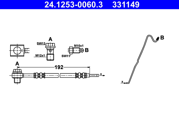 Гальмівний шланг   24.1253-0060.3   ATE