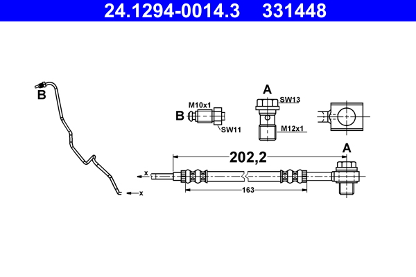 Гальмівний шланг   24.1294-0014.3   ATE