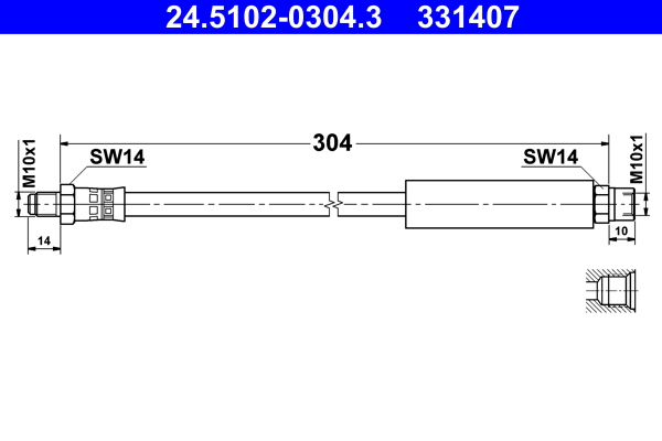 Тормозной шланг   24.5102-0304.3   ATE