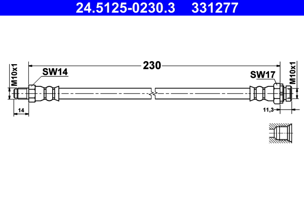 Тормозной шланг   24.5125-0230.3   ATE